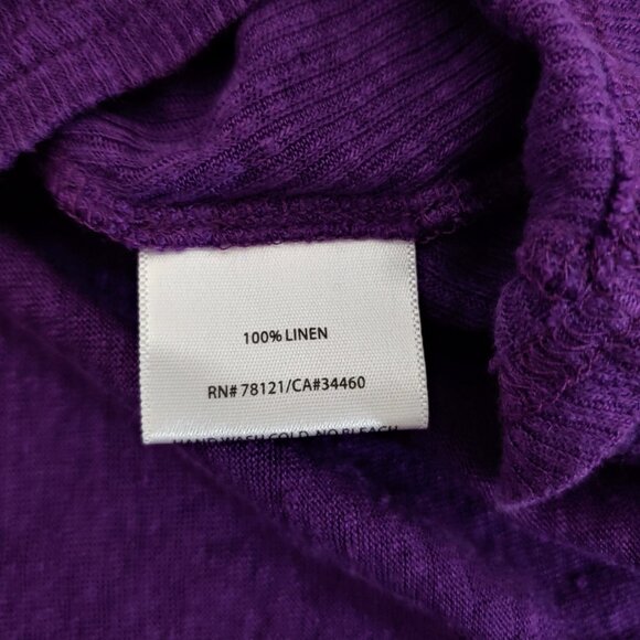 Eileen Fisher Linen Asymmetrical Tank Top Small Purple Racerback Lagenlook - Picture 7 of 7